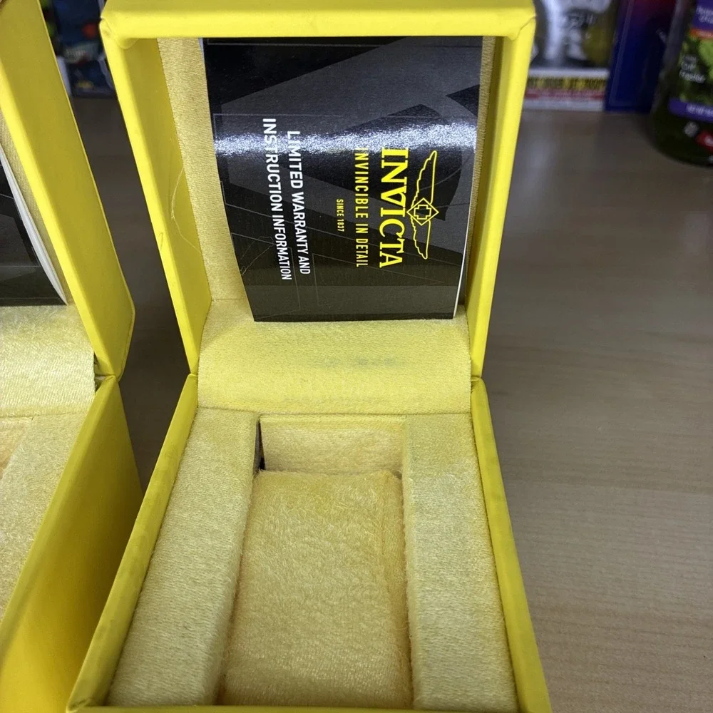 Invicta Yellow Watch Box Foam Holder Case Only - EMPTY BOX -